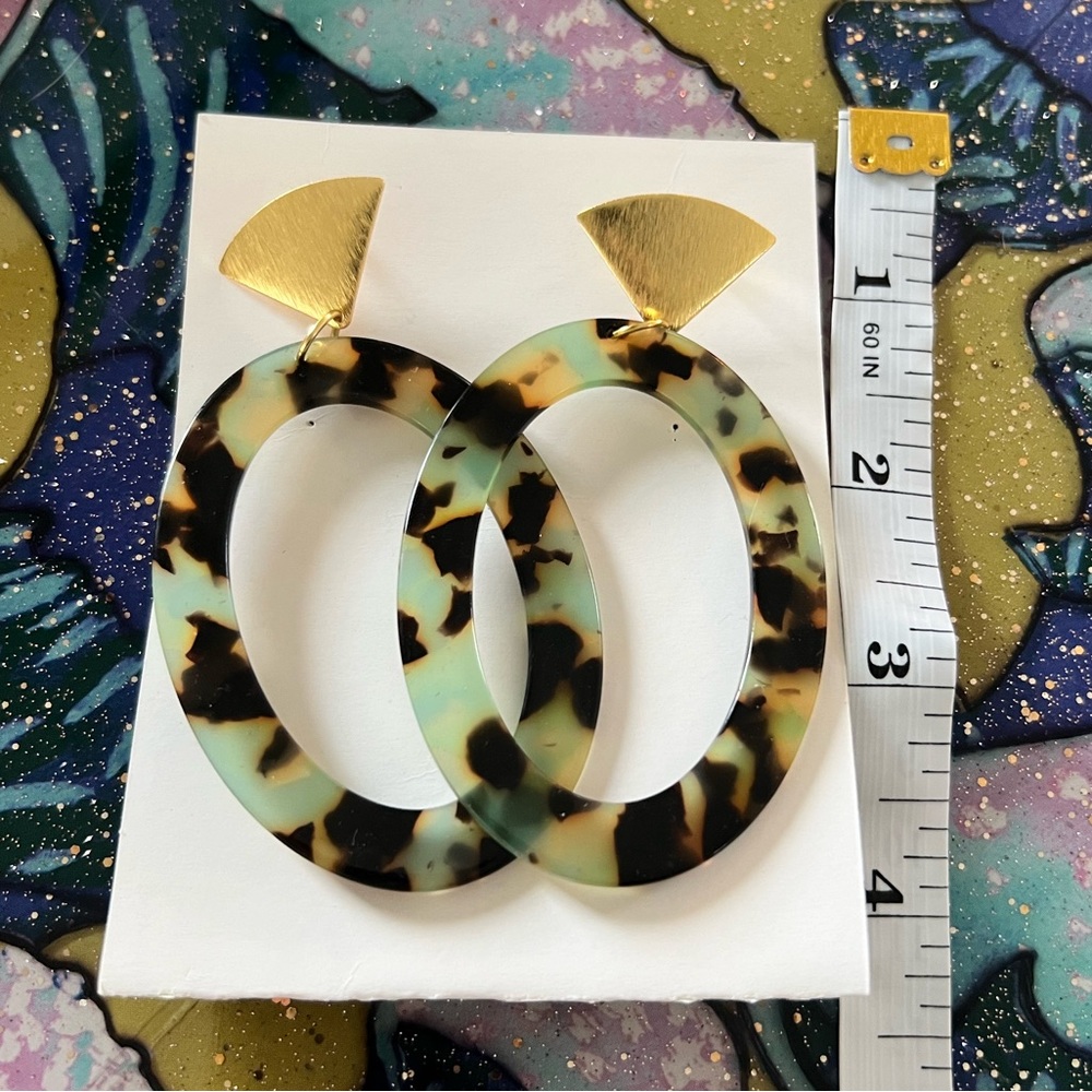 Gold & Acrylic Statement Earrings